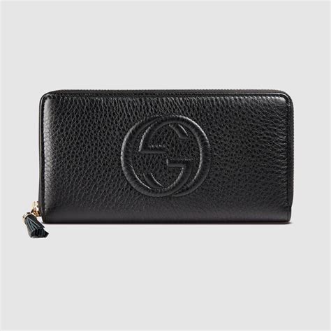 gucci long leather wallet|gucci leather wallet women.